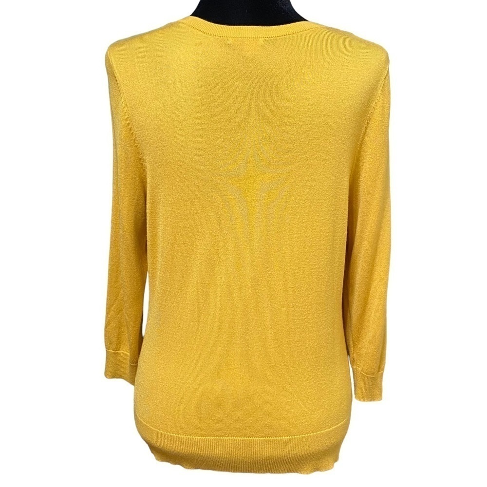Halogen Yellow Button Front Cardigan Sweater Peti… - image 4